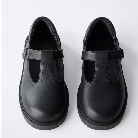 Zara Kids NWT leather black mary jane school shoes 6552/630 - Picture 5 of 13